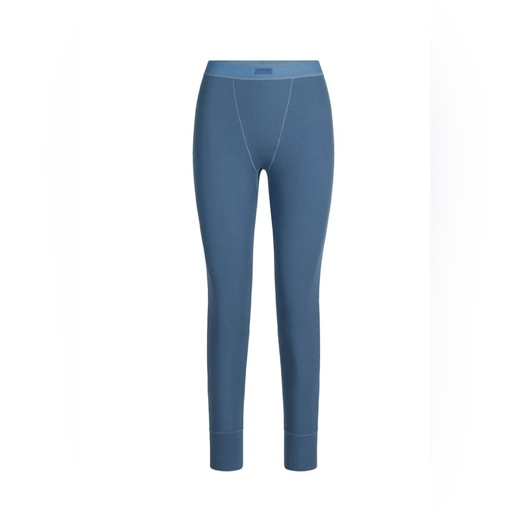 SKIMS | cotton rib leggings blue thermal athleisure soft stretchy loungewear XS